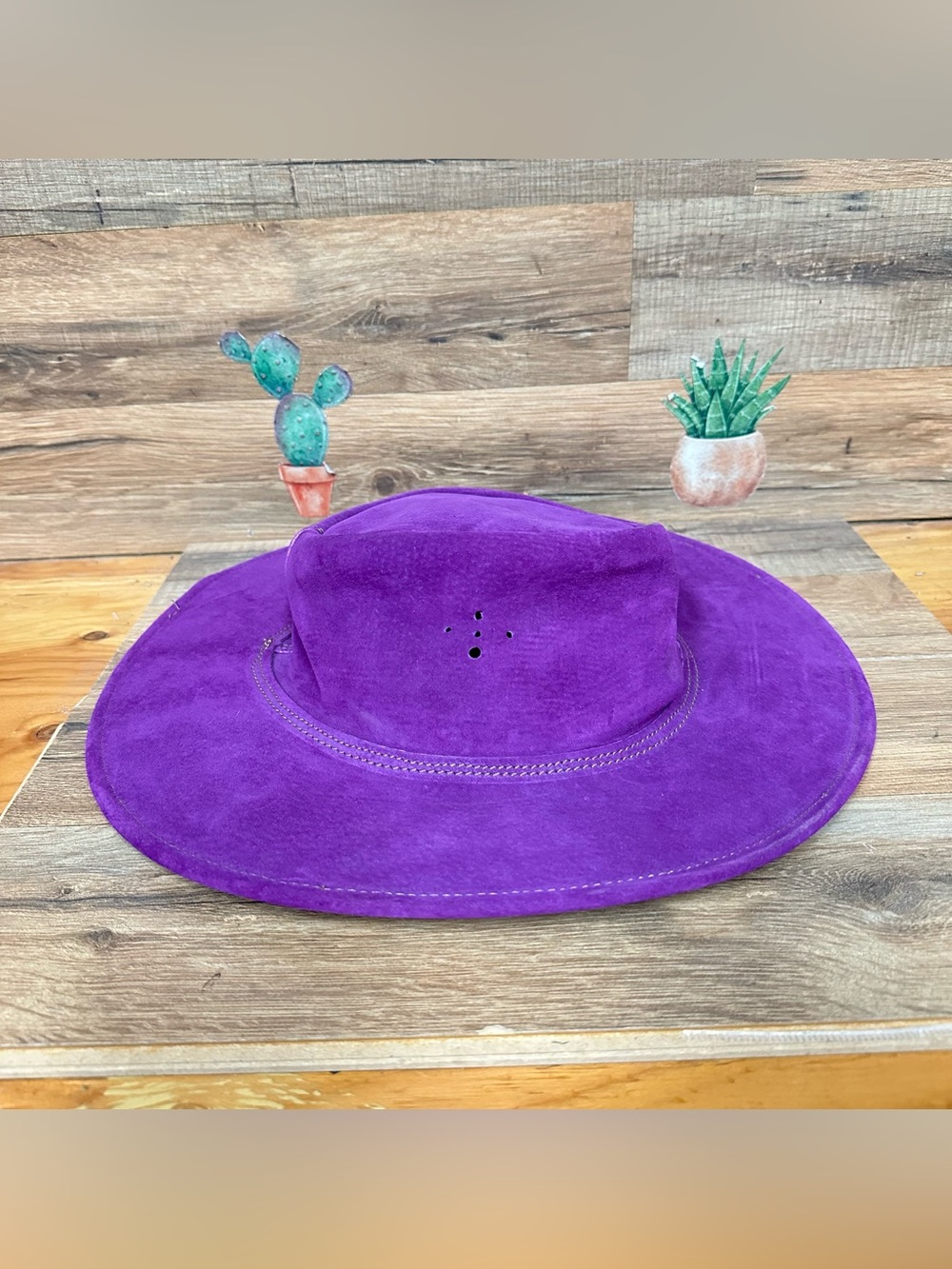 Head'n Home Crusher - Leather Australian Hat purple women’s M/L